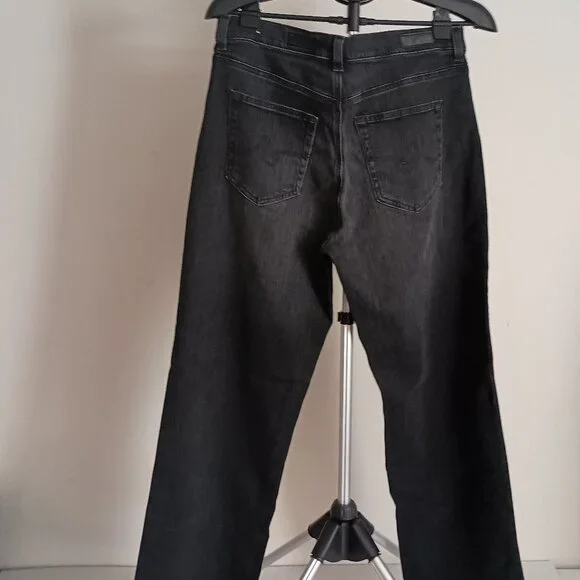 AG (Adriano Goldschmied) Black Brinley Mid Rise Straight Jeans Waist 32 - Picture 14 of 16